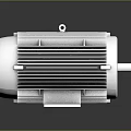 Industrial Electric Motor With Silver Metal Housing And Rotating Shaft Structure Design