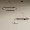 Modern Poliform Ring Shaped Chandeliers With Illuminated Circular Rings Hanging From Ceiling 3d model