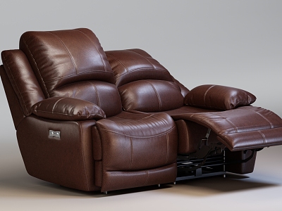 Modern recliner multi-function two-seat leather sofa model