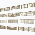 Different Decorative Fence Railing Designs With Ornate Patterns And Styles 3d model
