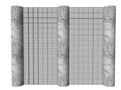 Modern Interior Room Divider With Marble Texture And Grid Design Pattern 3d model