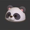 Cute Panda Head Cartoon Design Decoration With White Purple And Pink Features