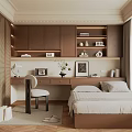 Modern Tatami Bedroom Interior Design With Tatami Bed Desk Chair And Bookshelf