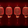 Traditional Red Chinese Lanterns With Intricate Lattice Design And Tassel Decorations