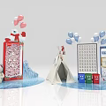 Polar Bear Themed Photo Spot With Red Blue Balloons Teepee And Ice Decorations
