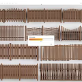 Various Wooden Railings With Different Design Patterns Arranged For 3d model