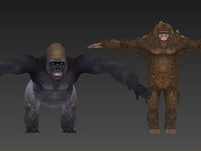 Lifelike Reptile Models With Extended Arms And Detailed Textured Bodies 3d model