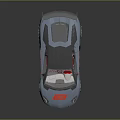 Light Blue Sports Car With Red Accents Rear Spoiler And Sleek Aerodynamic Design