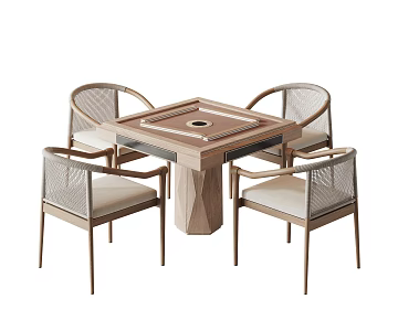 Quiet Mahjong Tables and Chairs 3d model