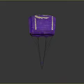 Detailed Vibrant Purple Parachute Canopy With Suspension Lines And Silhouette