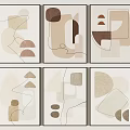 Modern Abstract Art Prints With Geometric Shapes And Neutral Tones For Wall Decor
