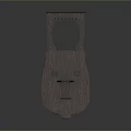 Handcrafted Wooden String Instrument With Carved Face Design And Strings