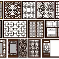 New Chinese-style openwork window grilles openwork window carved window 3d model