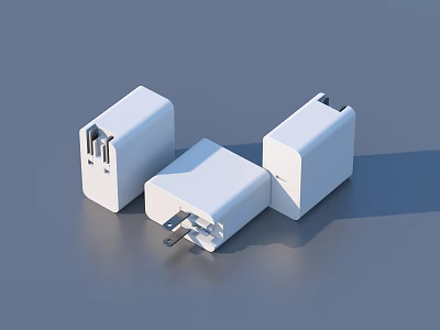 White USB Power Adapters Phone Chargers for Daily Home Electronic Use 3d model