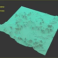 Realistic 3D Mountainous Terrain Featuring Textured Surface And Brown White Patterns 3d model