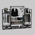 Commercial Equipment For Clothing Display With Hanging Racks Shelves And Storage Boxes