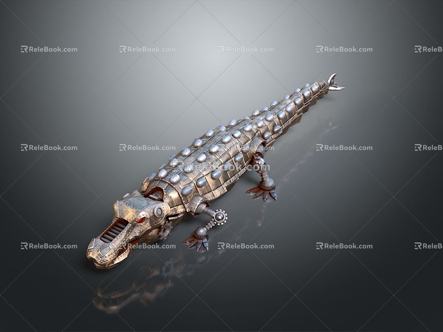 crocodile machine crocodile mechanical crocodile mech crocodile sci-fi crocodile cyberpunk crocodile 3d model