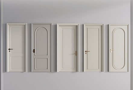 Single door wood bedroom door kitchen door 3d model