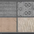 Square Rugs with Various Patterns and Neutral Colors for Home Decor 3d model
