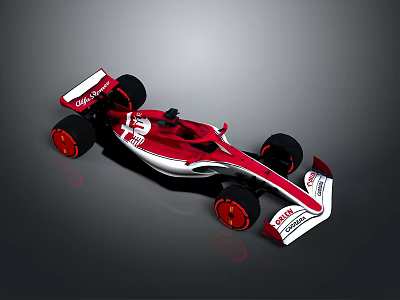 Sleek Red And White Racing Car With Aerodynamic Body And Sporty Wheels 3d model