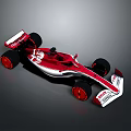 Sleek Red And White Racing Car With Aerodynamic Body And Sporty Wheels