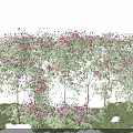 Lush Green Vines Adorned With Pink Flowers On Support Structure Over Grass 3d model