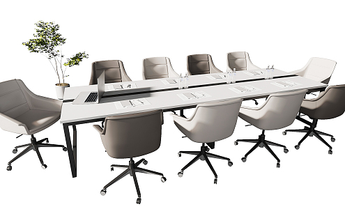 Modern Conference Table and Chair Conference Table 3d model