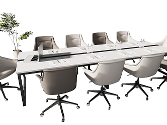 Modern Conference Table and Chair Conference Table 3d model