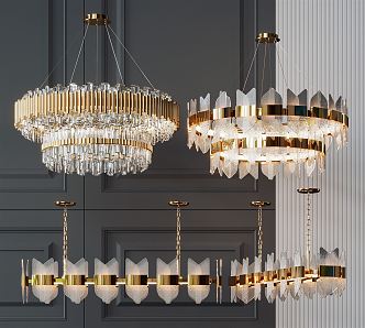 Light Luxury Crystal Chandelier 3d model