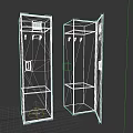 Gray Storage Cabinet Featuring Ventilation Grille And Open Door With Shelves