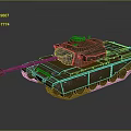 Military Armored Vehicle Tank With Cannon Tracks And Camouflage Exterior Design