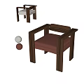 Modern Leisure Chair With Wooden Frame And Beige Brown Comfortable Cushion