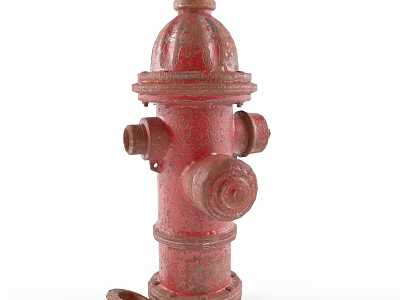 Vintage Red Fire Hydrant For Emergency Fire Fighting In Urban Public Areas 3d model