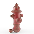 Vintage Red Fire Hydrant For Emergency Fire Fighting In Urban Public Areas