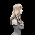 Detailed 3D Female Game Movie Character With Long Blonde Hair Bust