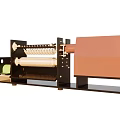 Industrial Processing Machine With Multiple Rollers Metal Frame And Green Component