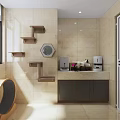 Small Indoor Garden Decor Features Wall Mounted Planters On Tile Wall And Window