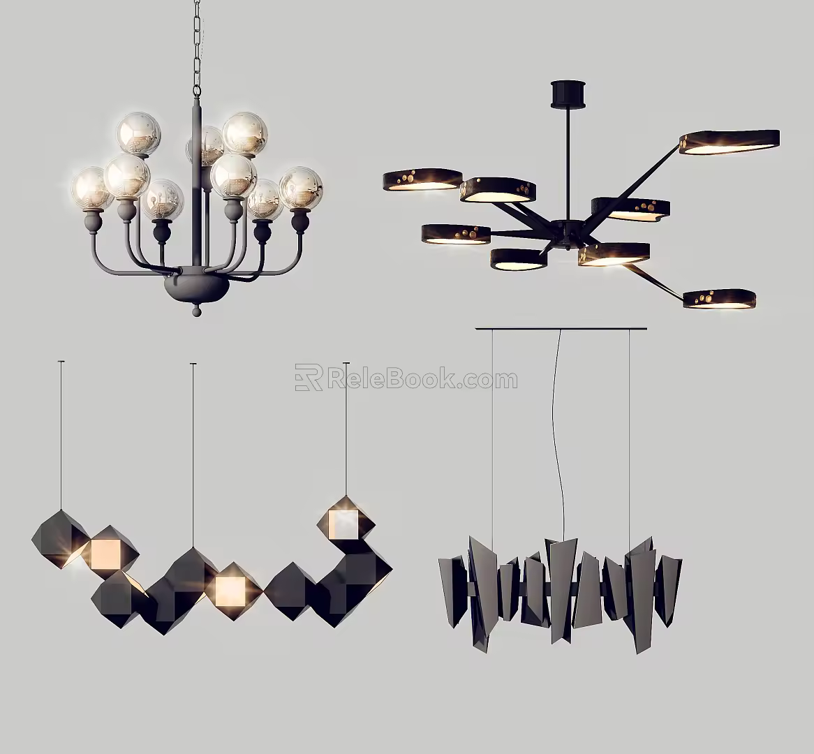 Modern chandelier combination 3d model
