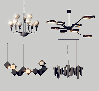 Modern chandelier combination 3d model