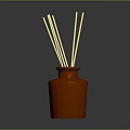 Red Aromatic Reed Diffuser Bottle With Yellow Sticks For Home Use