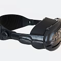 Sleek Black VR Headset Design With Textured Head Strap And Comfortable Fit