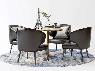 Modern Table and Chair Combination Casual Table and Chair 3d model