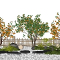 Persimmon Tree Orange Tree Orange Tree Courtyard Fruit Tree Pomegranate Tree Tingbu Terrain 3d model