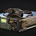 Military Portable Radio Transceiver With Digital Display And Handheld Microphone