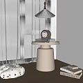 Round side bedside table 3d model