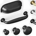 Silver and Gold Metal Cabinet Drawer Handles with Round Bar Shapes for Furniture
