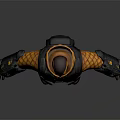 3D Game Character Model With Yellow Black Outfit Red Pants And Protective Armor Gear