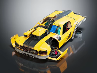 modern car futuristic car sci-fi car 3d model