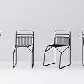 Modern Leisure Chairs With Sleek Black Metal Frame And Contemporary Minimalist Design