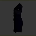 Elegant Navy Blue Dress With Ruched Design Puffed Sleeves And Front Tie Detail